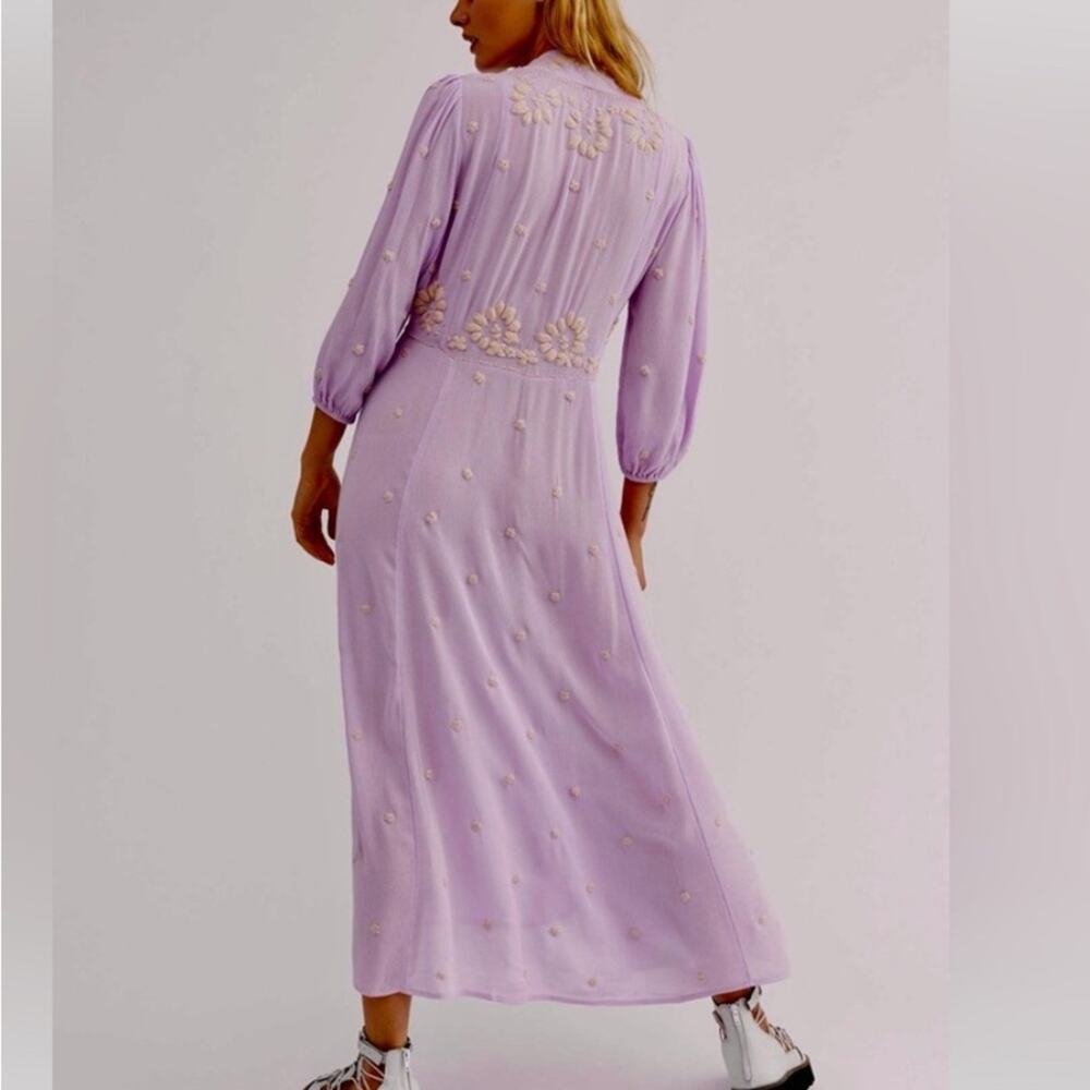 Free People Fable Dusty Lavender Embroidered Maxi Dress - Picture 7 of 16